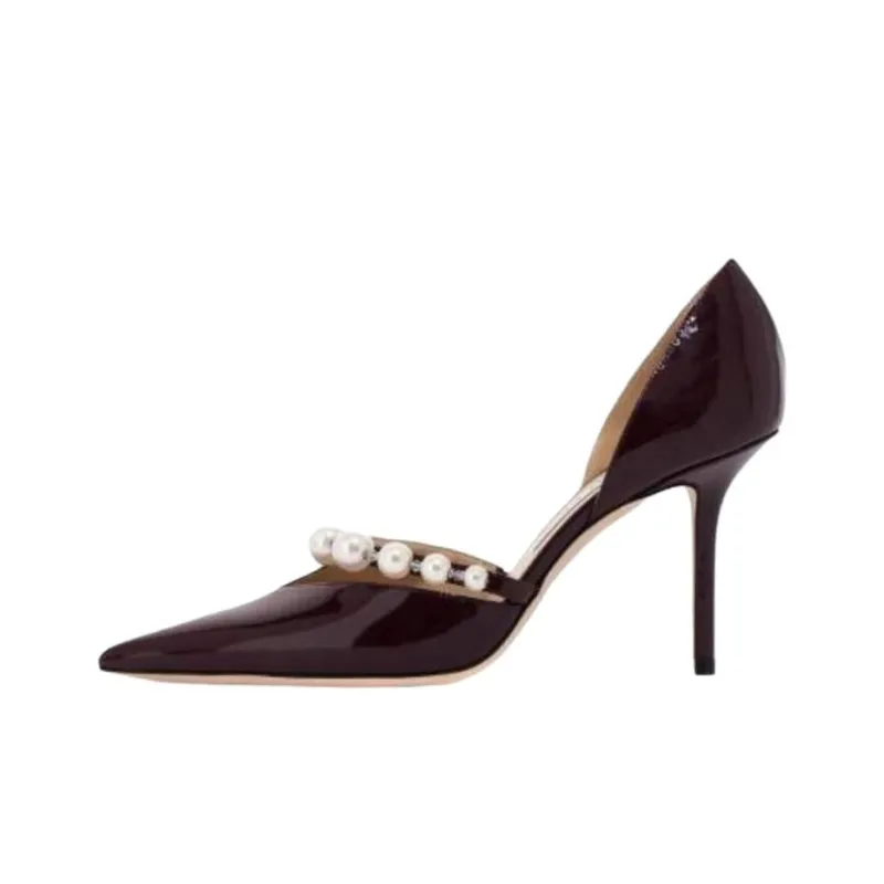 Jimmy Choo Aurelia Slim Heel High Heels 8.5cm Women's Red-0
