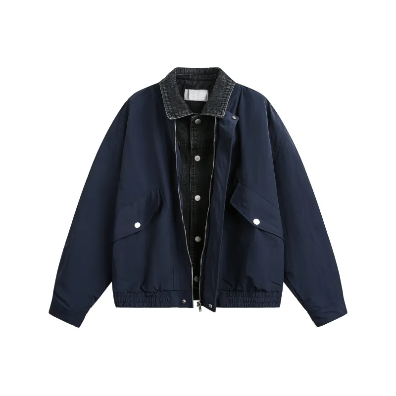 VINMUK Jackets Coats Unisex Navy Blue-0