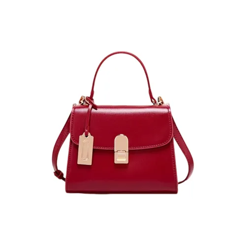 PAYOT Microfiber Synthetic Leather Handbag Regular Women's Burgundy
