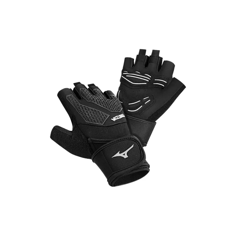 Mizuno Weightlifting Belts / Gym Gloves Protective Black Polyamide Adults-0