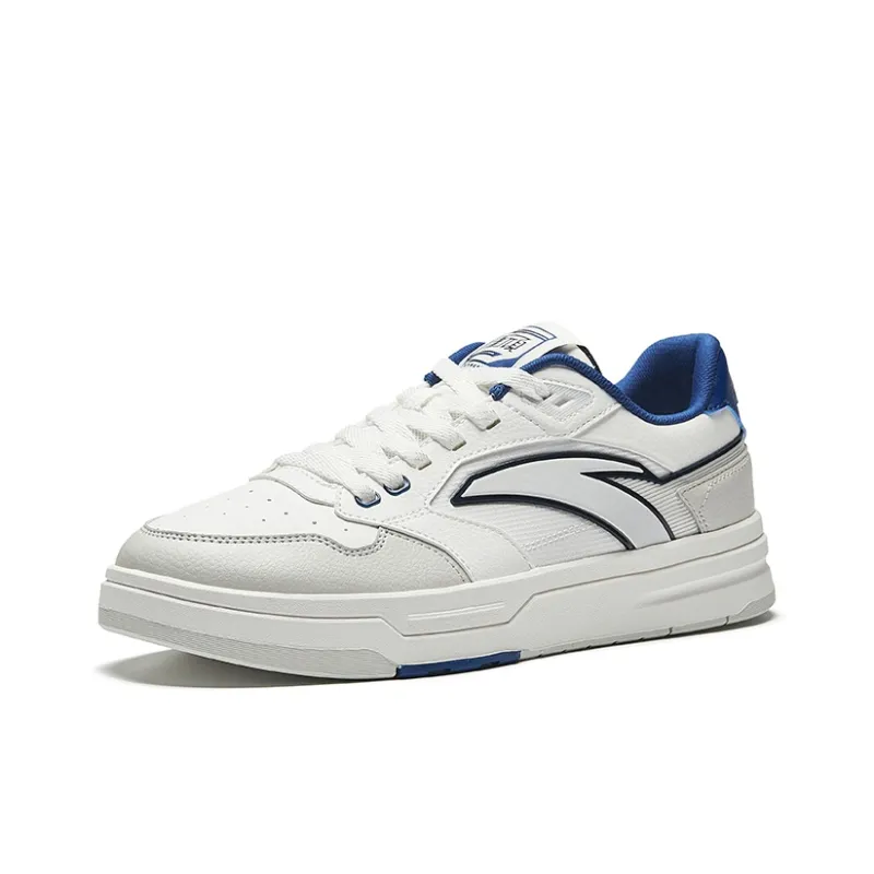 Anta Anti Slip Wear Resistant Low Top Skateboard Shoes Men's White Gray Blue-1