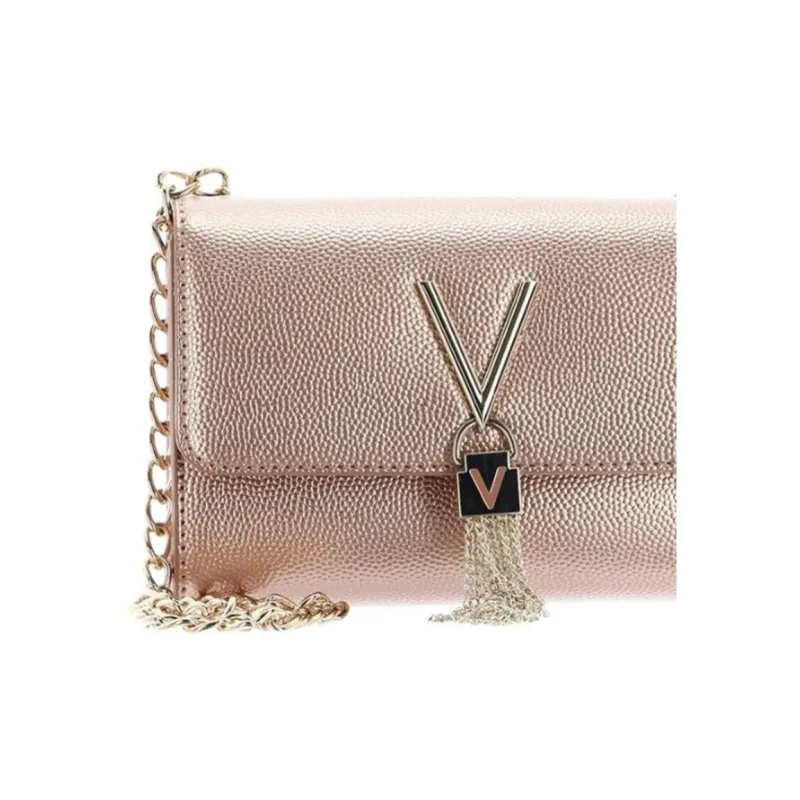 Valentino Divina Logo Plaque Fringed Crossbody Bag-4