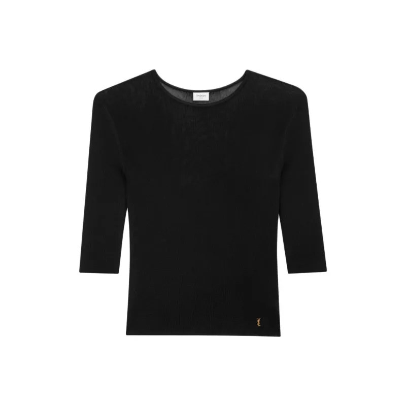 SAINT LAURENT Cassandre Crewneck Knitted Top-0