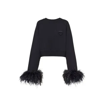 PRADA Crewneck Cropped Sweatshirt