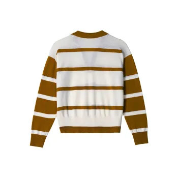 LILIXIUKE Knitwear Women's Earth Yellow With White Stripes