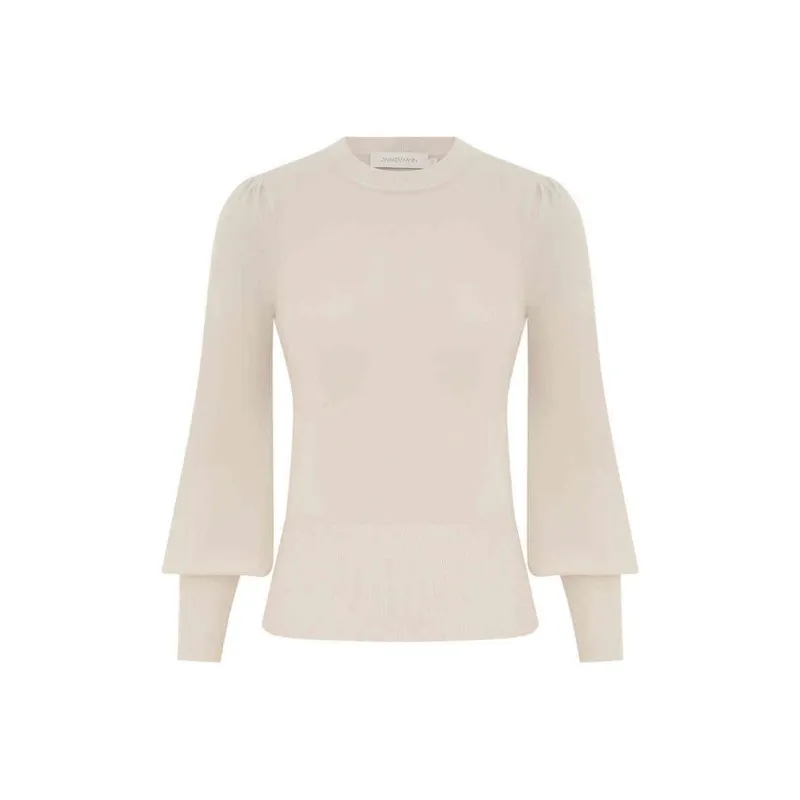 Zimmermann Crush FW24 Cashmere Sweater Women's Sheepskin In Paper Color-0