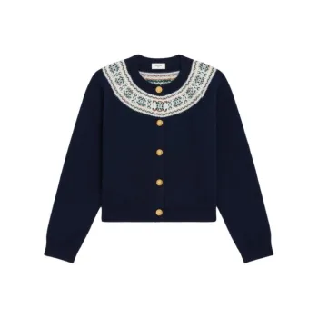 CELINE SS25 Cashmere Sweater Women's Dark Blue