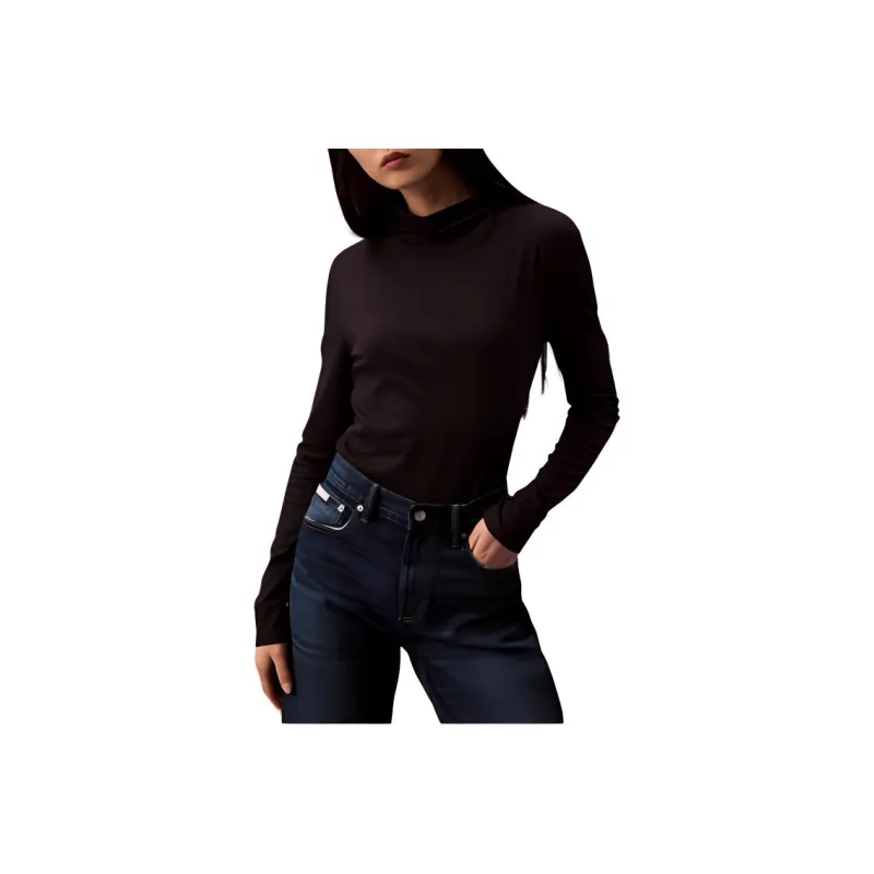 Calvin Klein FW24 T Shirts Women's Space Black-0