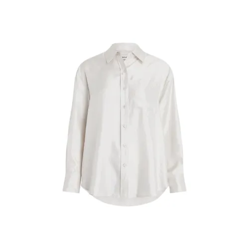 CALVIN KLEIN Relaxed Silk Split Back Shirt Shirt Women's White