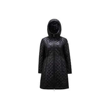 Moncler Artigny Zip-Up Quilted Long Coat