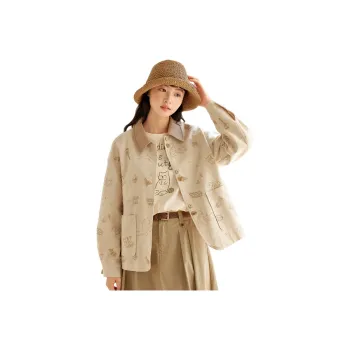 ZIHAN Jacket Women's Beige With Print