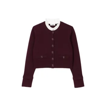 Sandro Detachable collar Cropped Cardigan