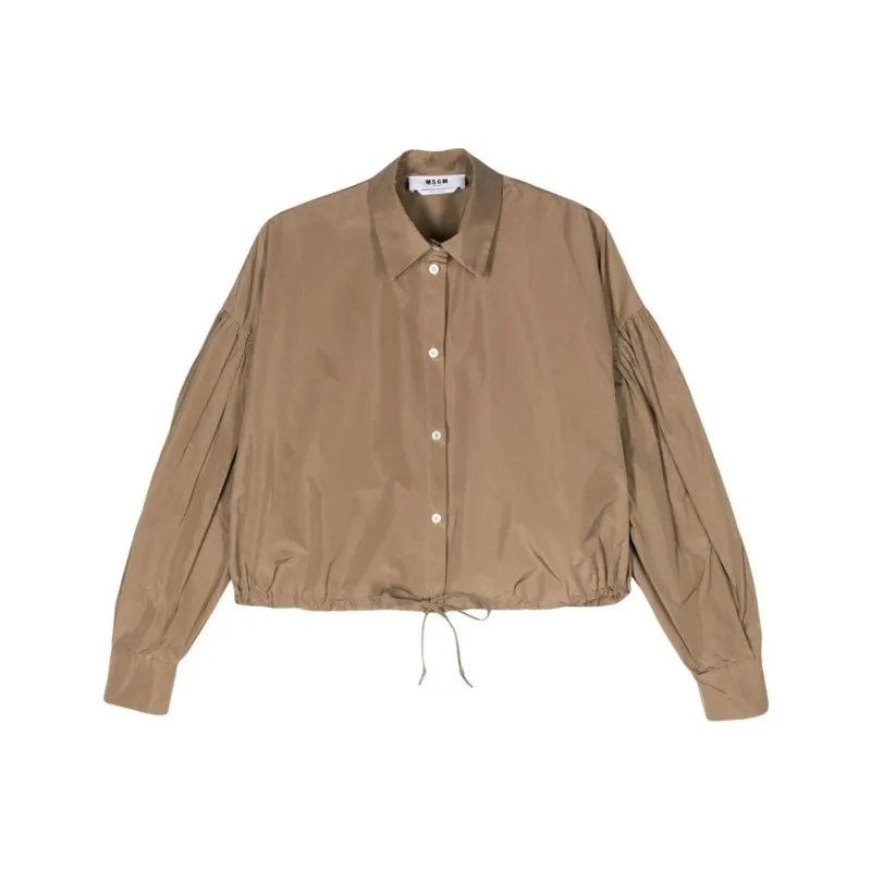 MSGM Drawstring Hem Puff Sleeved Shirt-0