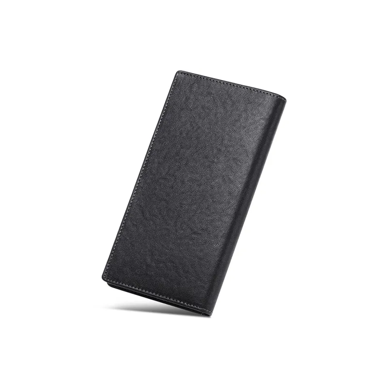 SEPTWOLVES Top Grain Cow Leather Business Suit Long Wallet Men's Black-3