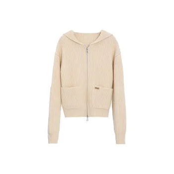 Fstudio Fall And Winter Knitted Fabric Cardigan Sweater Women's Yellow