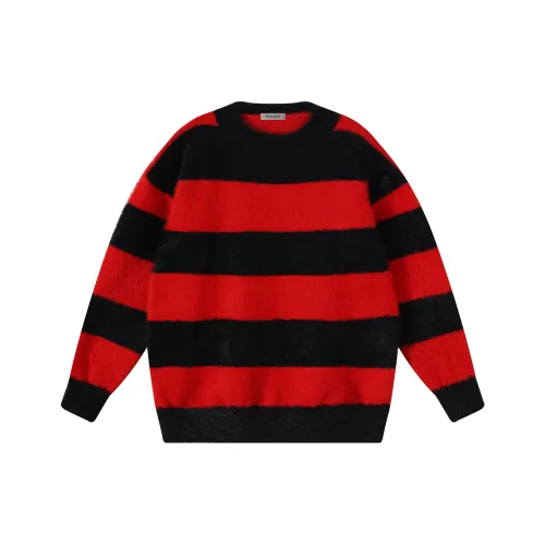 TORIGHT Knitwear Unisex Black Red Stripes