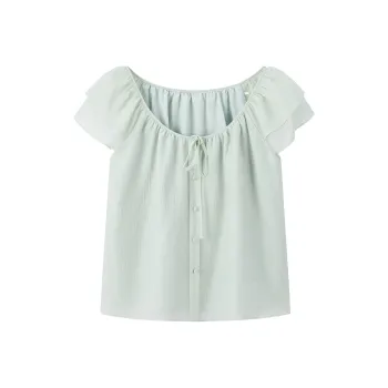 LEDIN Chiffon Shirt Women's Tasty Green In Stock
