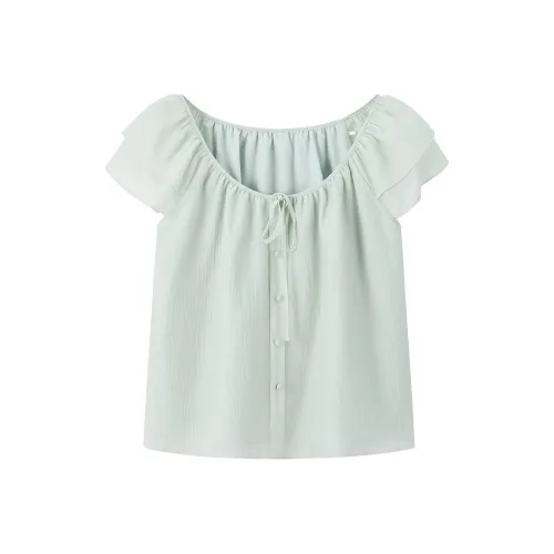 LEDIN Chiffon Shirt Women's Tasty Green In Stock