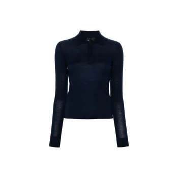 PINKO Liquoroso Long Sleeved Knitted Polo Shirt