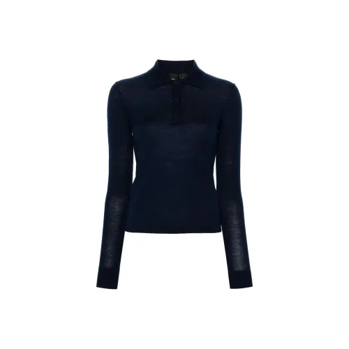 PINKO Liquoroso Long Sleeved Knitted Polo Shirt