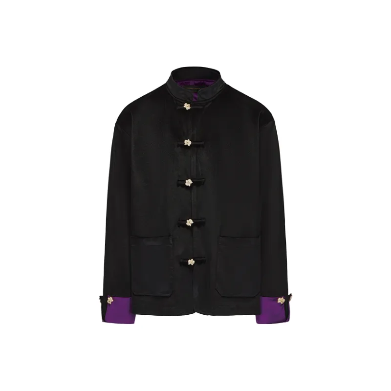 GALLIANO LANDOR Jackets Coats Unisex Black Purple-5