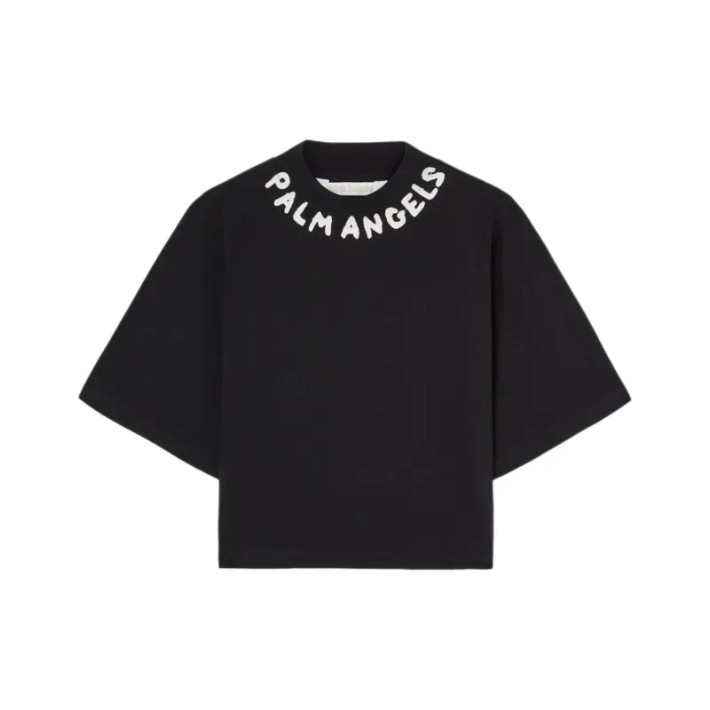 PALM ANGELS Logo Printed Crewneck T Shirt-0