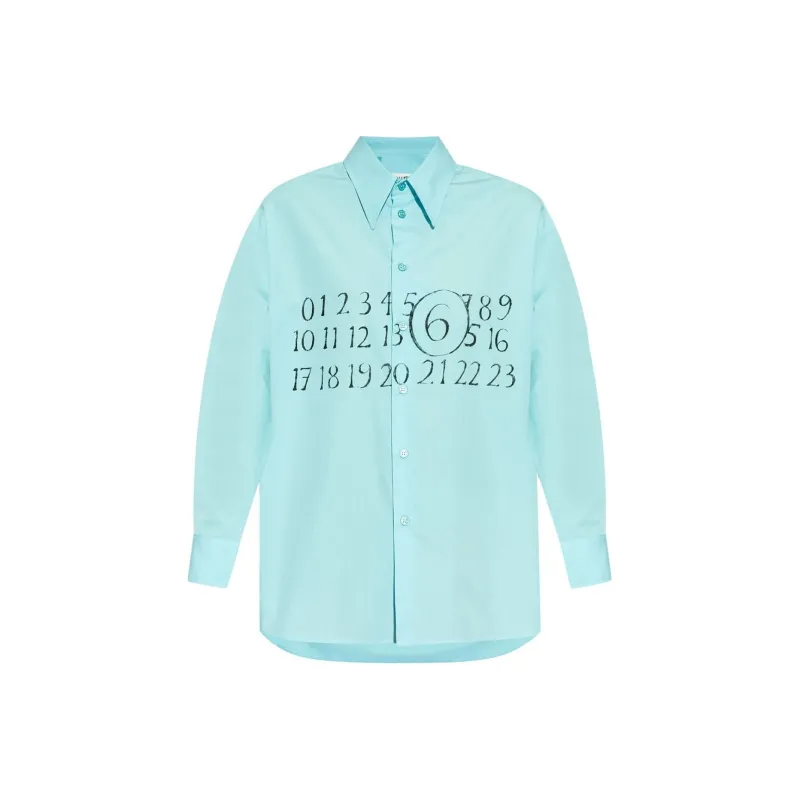 MM6 Maison Margiela Logo Printed Long Sleeved Shirt-0