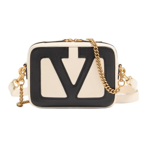 Valentino GARAVANI Nappa Leather Shoulder Bag Women's Butter & Black
