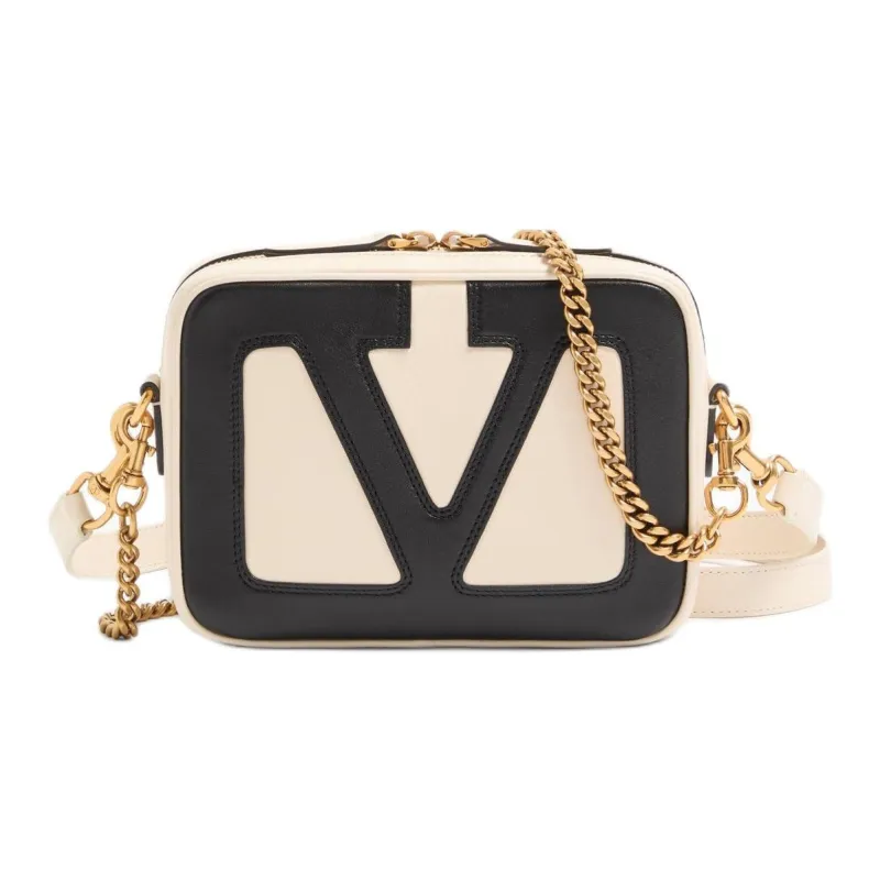Valentino GARAVANI Nappa Leather Shoulder Bag Women's Butter & Black-0