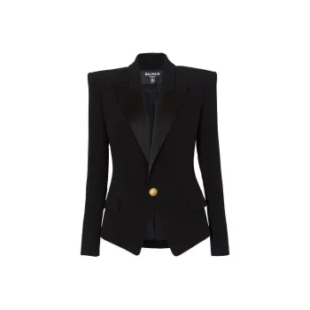 BALMAIN 1 Button Crepe Jacket