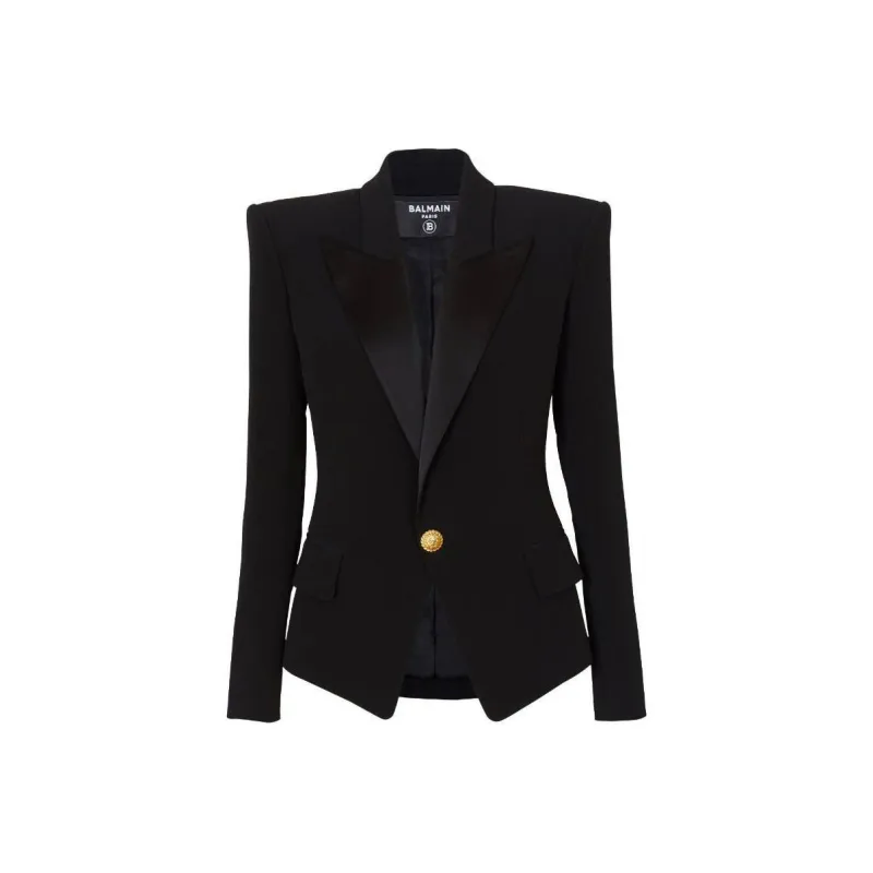 BALMAIN 1 Button Crepe Jacket-0