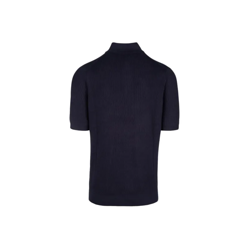 Brunello Cucinelli Short Sleeved Ribbed Polo Shirt-1