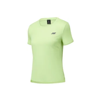 Skechers GODRI Comfortable Sports Collection SS25 T Shirt Women's Gray Green 013E