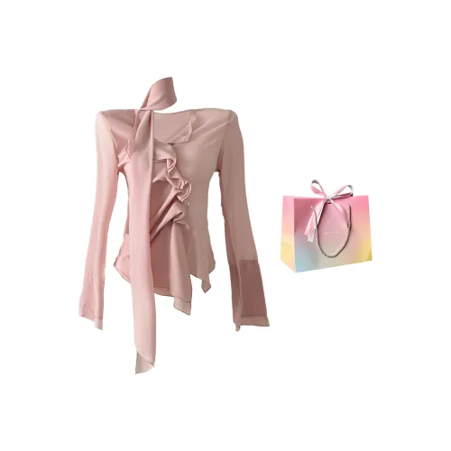 UNION REMOVE Chiffon Shirts Women's Dusty Pink