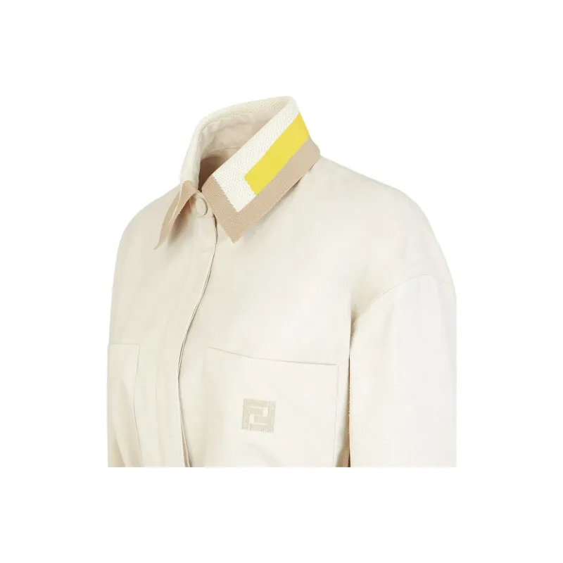 FENDI Ff Embellished Belted Waist Jacket-4