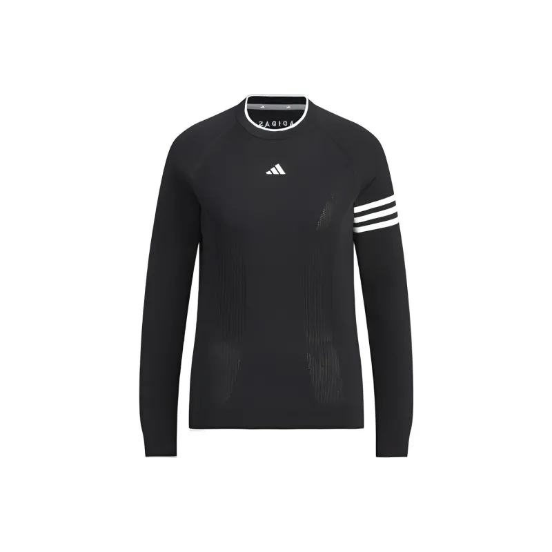 Adidas Long Sleeve Pullover Sweater Knitwear Women's Black-0
