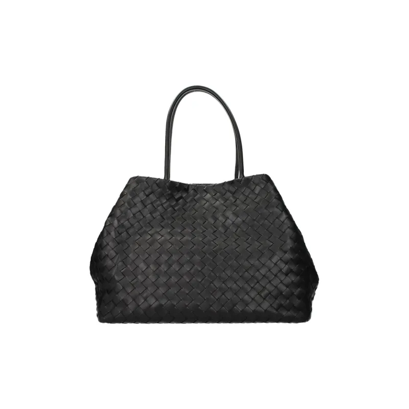 Bottega Veneta Sheepskin Tote Bag, Shopping Bag, Handbag Large Size Women's Black-1