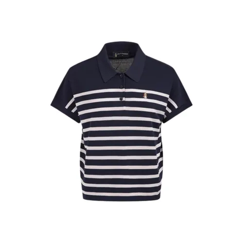 Hush Puppies Polo Shirt Women's Interlaced Stripes