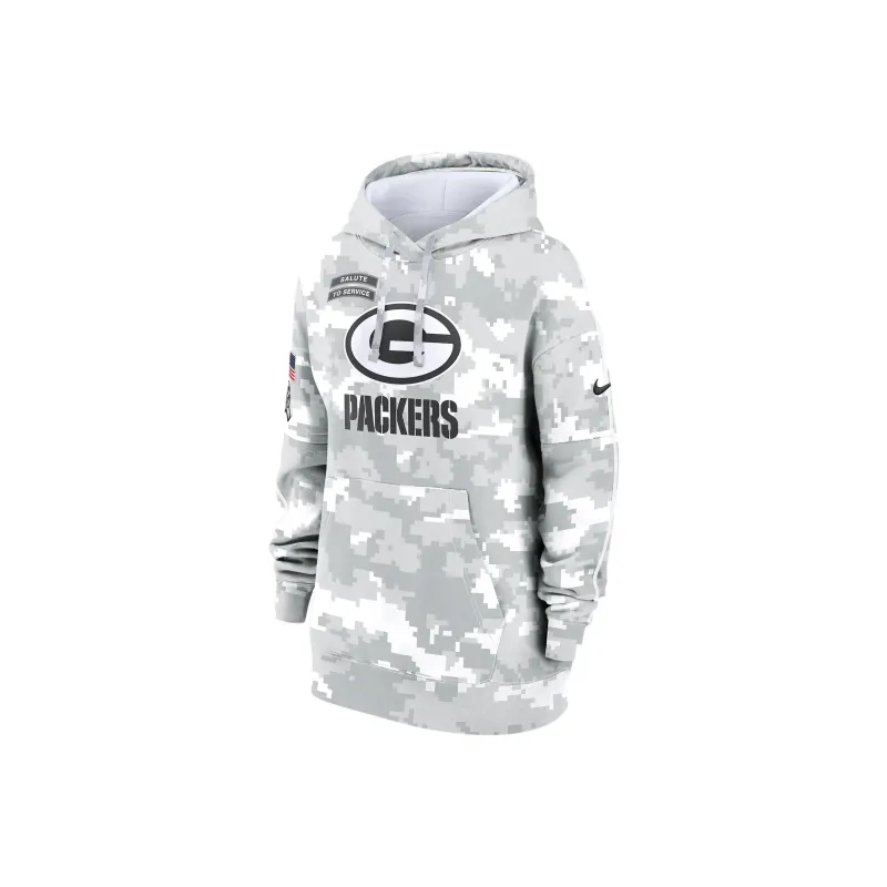Nike Green Bay Packers Salute To Service Primary Edge Club Women's Nike Nfl Pullover Hoodie-0