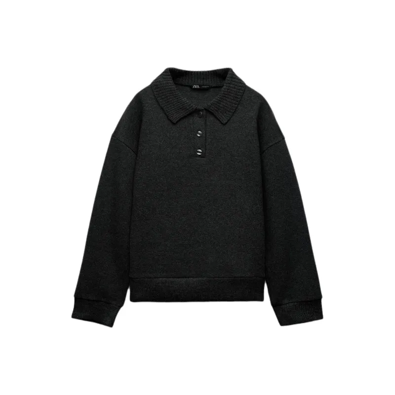 ZARA Sweatshirt Women's Mud Gray-0