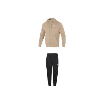Nike Casual Sportswear Men Clothing Set Brown Top+Black Pants