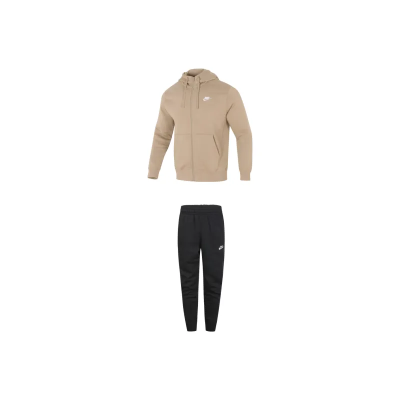 Nike Casual Sportswear Men Clothing Set Brown Top+Black Pants-0