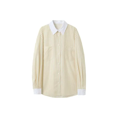 3COLOUR Shirt Women's Light Yellow Stripes
