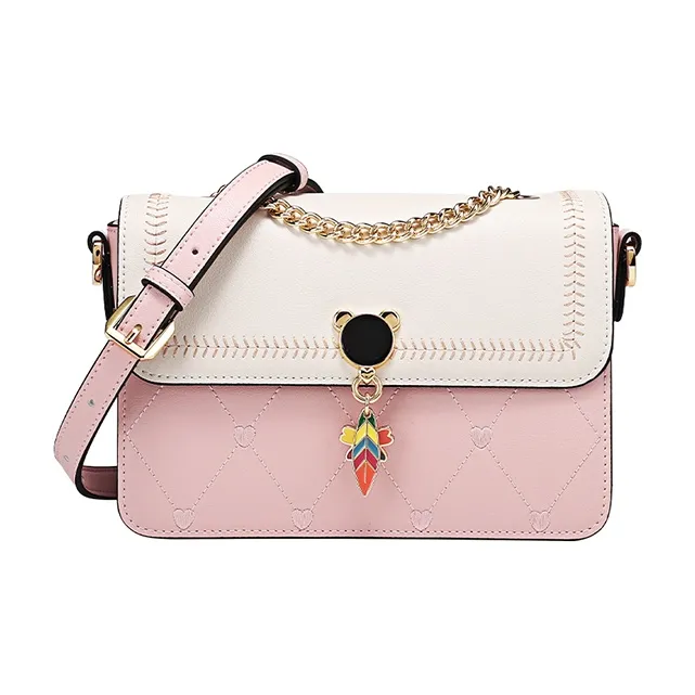 COOGI Cow Leather Handbag Shoulder Bag Crossbody Bag Medium Size Women's Multicolor-0