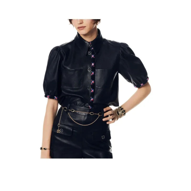 CHANEL 24 New Spring And Summer Arrivals Shirt Women's Dark Marine Blue-0