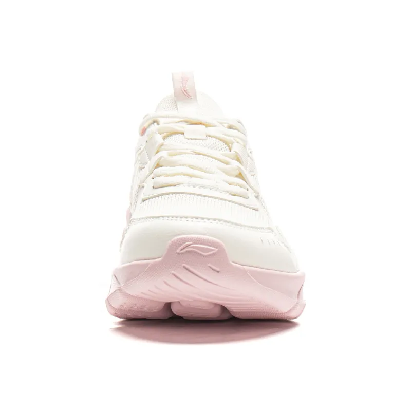 LiNing Cushioning, Abrasion Resistant, Breathable, Lightweight Low Top Sprint Running Shoes Women's Ivory-4