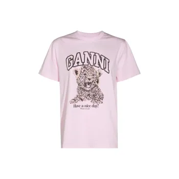 GANNI Basic Jersey Leopard Relaxed T Shirt