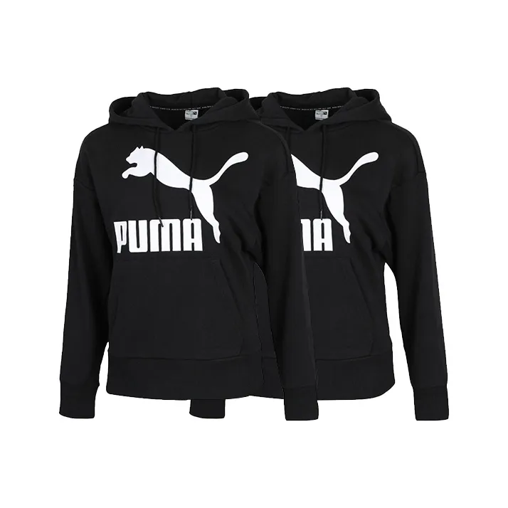 PUMA Life Collection Classics Logo Hoody Regular Sweatshirt Women's 2 Pack Black-0