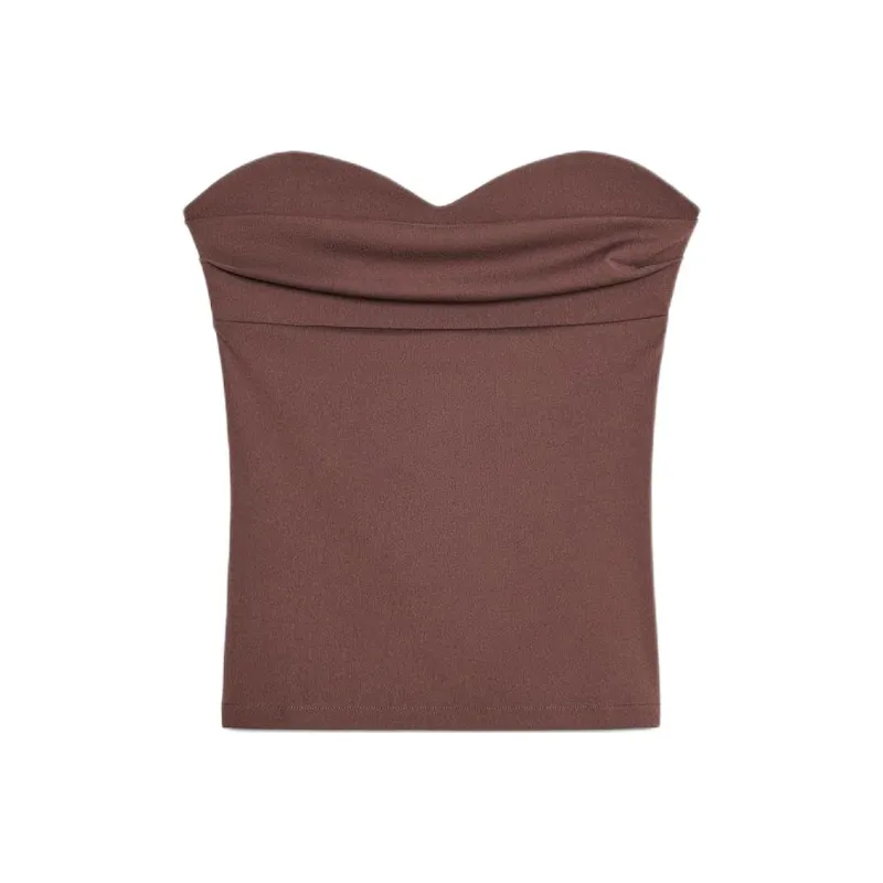 ZARA Strapless Top Women's Brown-0