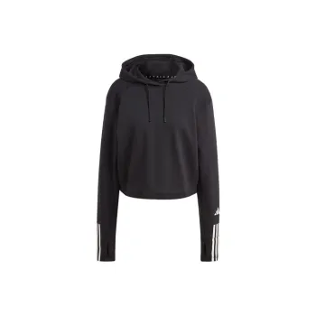 Adidas Train Essentials Train Cotton 3 Stripes Hoodie Sweatshirt Women's Black